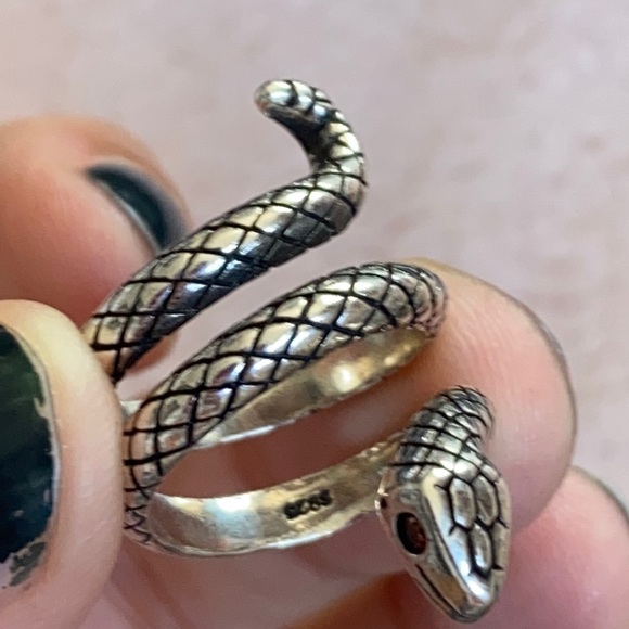 Snake Twist 925 Sterling Silver Ring - Picture 6 of 8